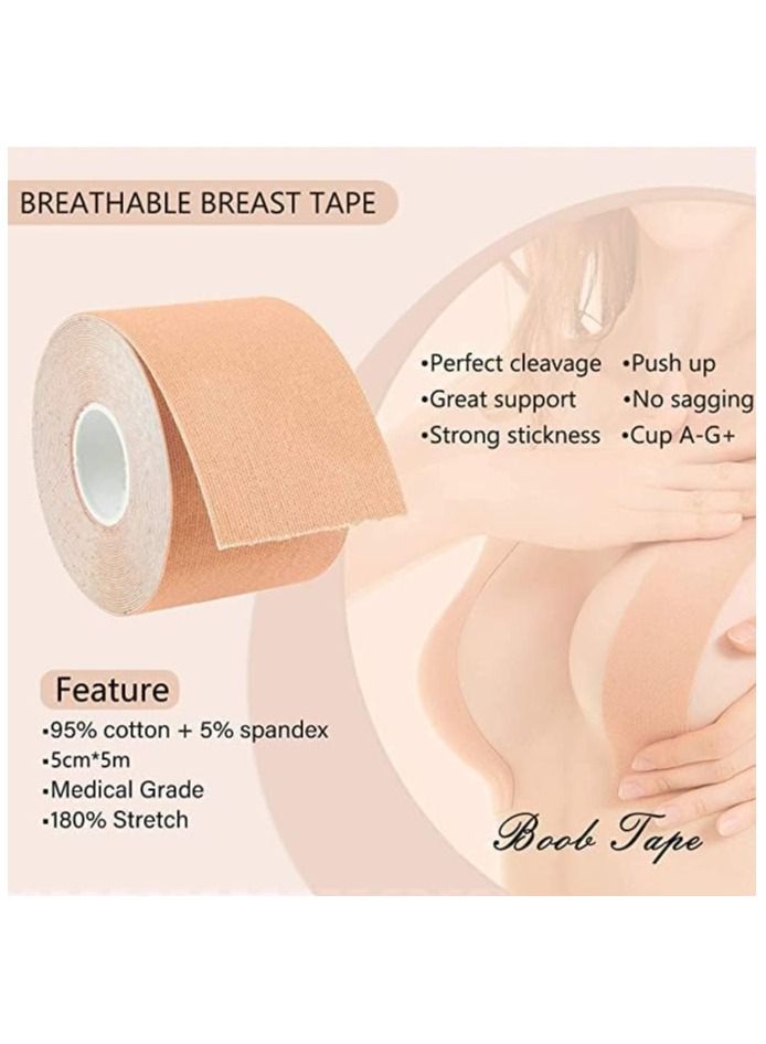 Women's Chest Strap Multi-Purpose Body Tape, Invisible Push Up and Lift Chest Strap for Women A-DD, Breathable and 5M - Image 3