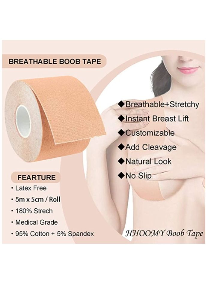 Women's Chest Strap Multi-Purpose Body Tape, Invisible Push Up and Lift Chest Strap for Women A-DD, Breathable and 5M - Image 4