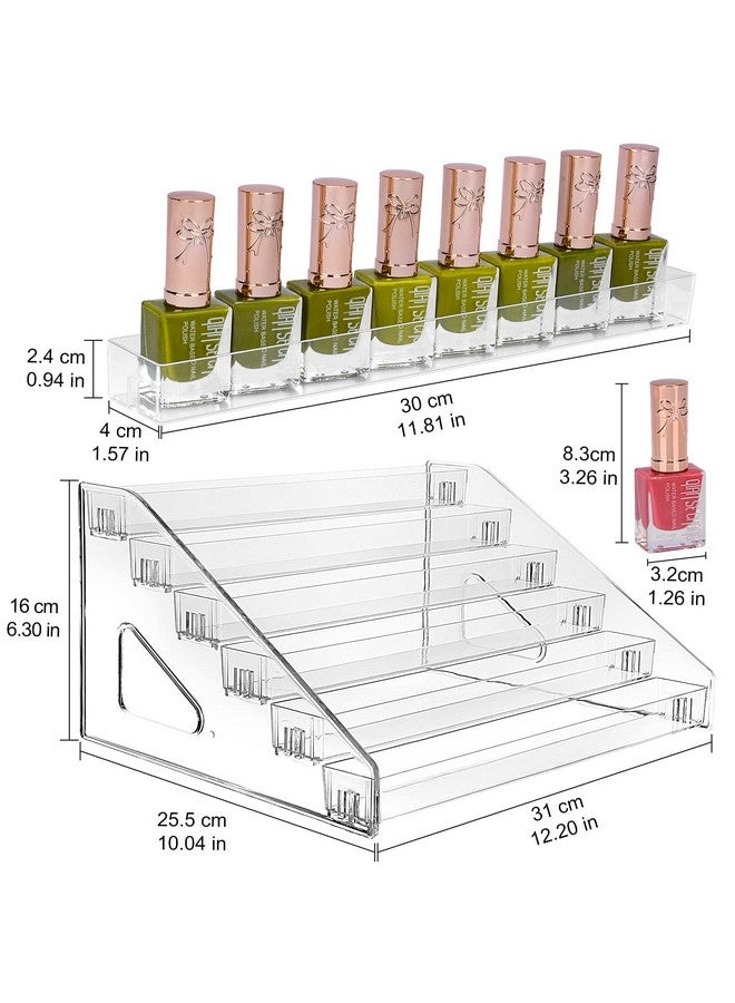 JessLab Nail Polish Organizer, Clear Acrylic Nail Polish Rack Essential Oil Holder Cosmetic Display Case Makeup Organizer Cosmetics Storage For Bathroom Vanity Countertop (6-Layer)  - Image 2