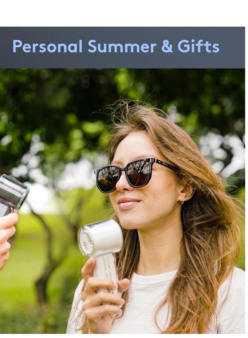 يونسي مروحة توربو محمولة باليد مع لوحة تبريد ثلجية، شاشة رقمية، بطارية قابلة لإعادة الشحن 3000 مللي أمبير/ساعة للنساء والرجال للسفر/العمل/المنزل/الخارجية - Image 2