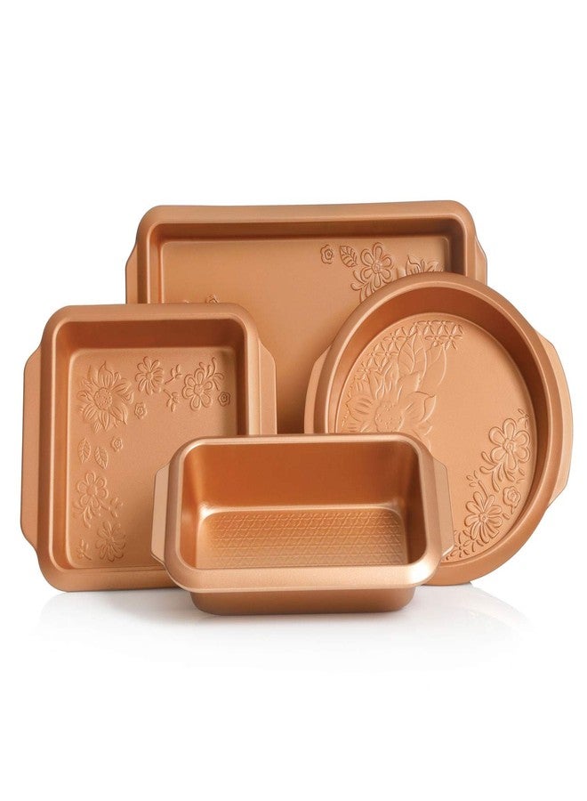 Gibson 112020.04 Country Kitchen 4 pc Embossed Nonstick Bakeware Set, 4 piece, Copper - Image 2
