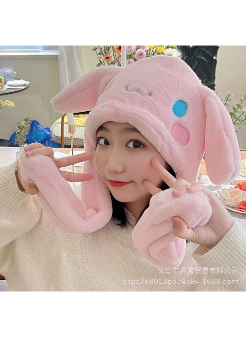 Generic Adorable Cinnamoroll Plush Hat with Movable Ears Blue  - Image 3
