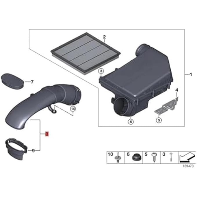 Wivplex Air Intake Cleaner Hose Duct Coolant Pipe, for, X5 F15 X6 F16 2012-2018 13717629283 13717624210 Car Air Filter Intake Hose - Image 4