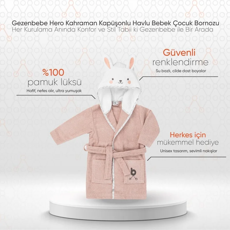 Gezenbebe Hero Hero Hooded Towel Baby Kids Bathrobe Bunny