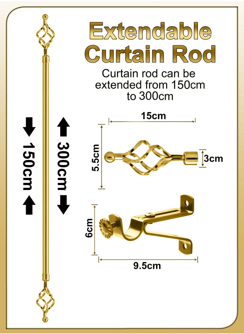 DBLEW Antique Roman Window Covering Curtains Rod Blinds Pipe Extendable 150 To 300cm Sunshades Pole Drapery Rail Hardware Adjustable With Round Ball Finials Set 3cm Diameter For Home And Office Decor  - Image 4