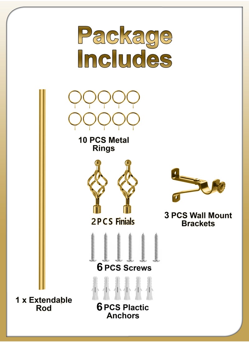 DBLEW Antique Roman Window Covering Curtains Rod Blinds Pipe Extendable 150 To 300cm Sunshades Pole Drapery Rail Hardware Adjustable With Round Ball Finials Set 3cm Diameter For Home And Office Decor  - Image 3