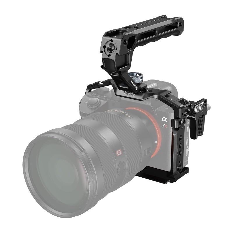 SmallRig A7 III / A7R III Camera Cage Kit for Sony Alpha 7 III/Alpha 7R III, Full Cage with Top Handle for ARRI and Cable Clamp, Built-in Cold Shoe and NATO Rails - 4198 - Image 1