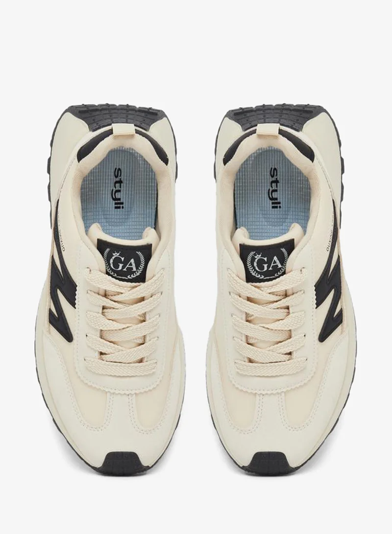 Styli Active  Chunky Sole Lace Up Sneakers for Women | Best Price UAE