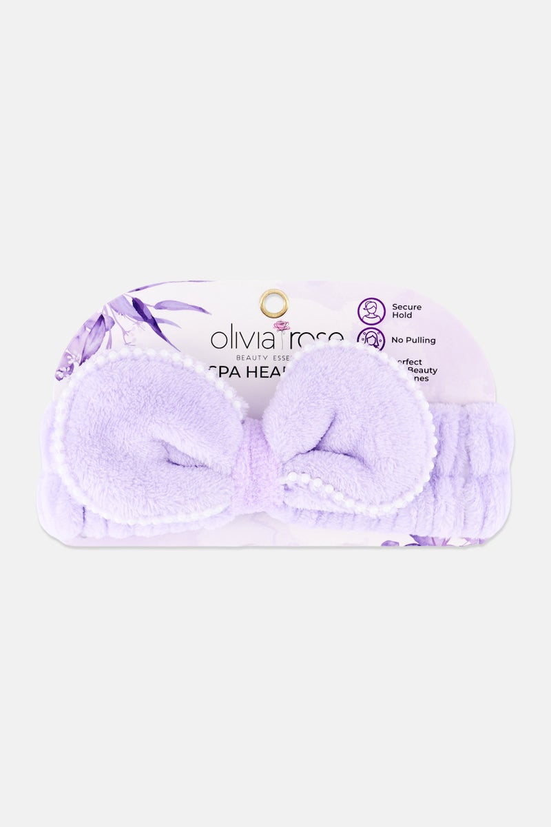 Olivia Rose Plush Spa Headband, Lavender - Image 1