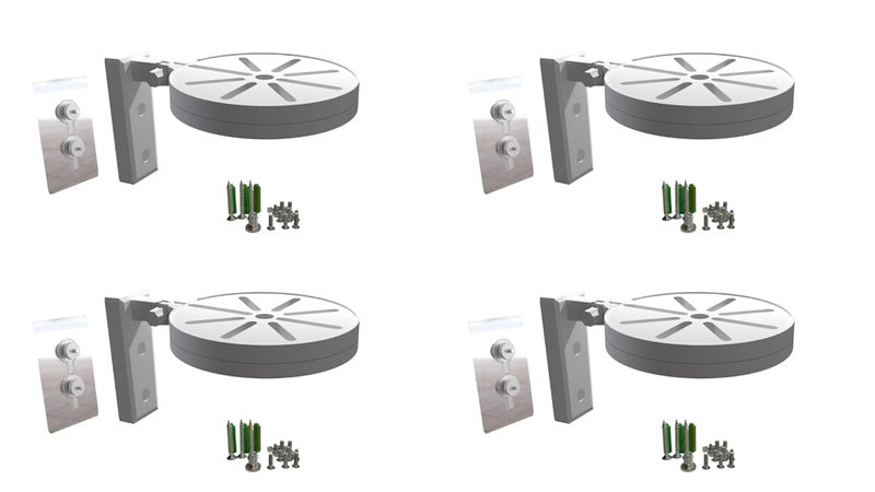 Bectro حامل كاميرا CCTV من PVC للتثبيت على الجدران والأسقف، لاصق قوي للتثبيت المباشر بدون حفر، للاستخدام الداخلي والخارجي (عبوة من 4 مجموعات) - Image 1