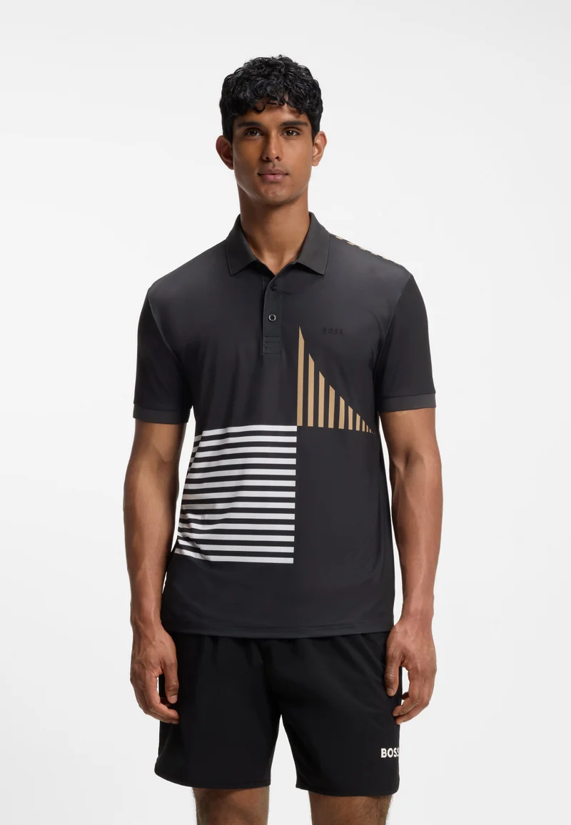بوس Paddy Active stretch-jersey polo shirt with digital print