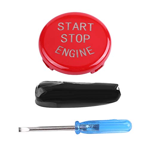 Keenso Car Engine Start Stop Switch Button Cover for E Chassis 3 Series E90 E91 E92 E93 5 Series E60 2004-2009 X1 E84 X3 E83 X5 E70X6 E71X6 E72(Red) - Image 1