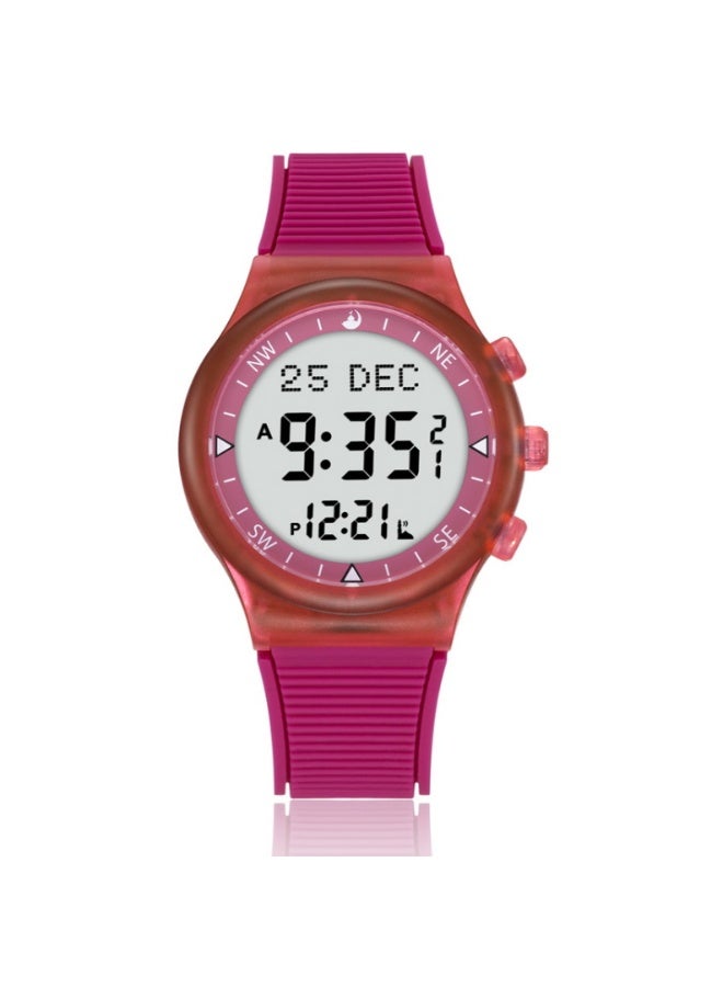 الحرمين ساعة الحرمين HA-6506 الإسلامية للأذان - مواقيت الصلاة في جميع أنحاء العالم، اتجاه القبلة، التقويم الهجري/الميلادي، ساعة رياضية رقمية مقاومة للماء