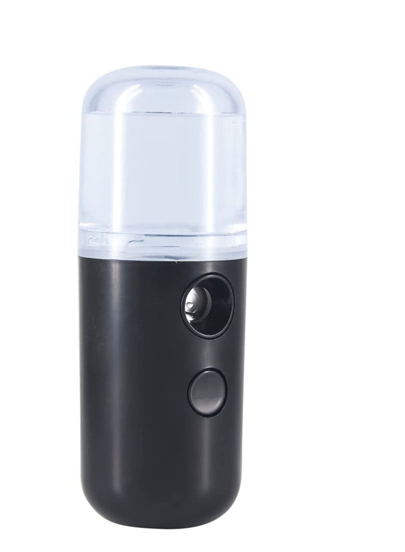 Generic Nano Mist Sprayer Moisturizing Nano Facial Mister Portable Mini Nano Mister Handy Hydrating Sprayer for Eyelash Extensions Skin Care Make up 1oz 30ml Visual Water Tank Black  - Image 1