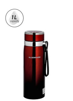 Olsenmark Stainless Steel Vacuum Bottle, 1000 ml, Double Wall, OMVF2486 ,Rust Free Stainless Steel  - Image 1