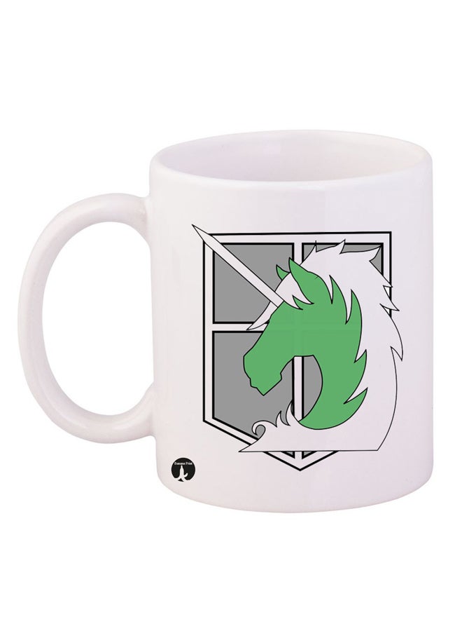 RYN Attack On Titan Printed Mug White/Green/Grey 11ounce