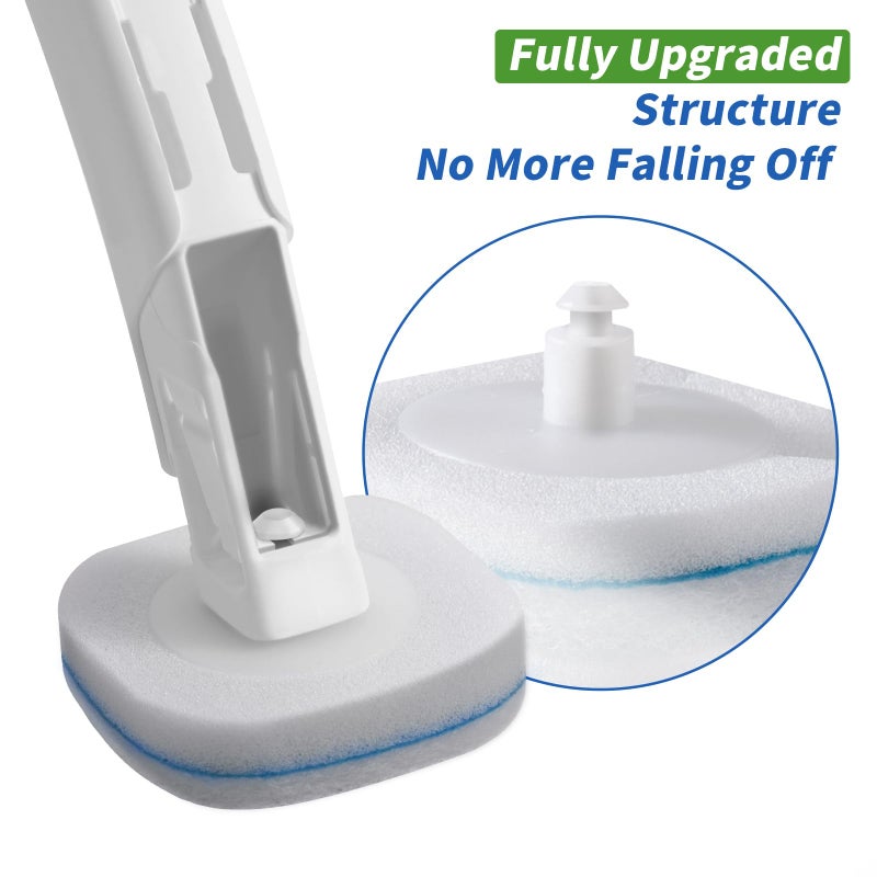 oshang Disposable Toilet Brush - Toilet Bowl Cleaner, Toilet Cleaning Supplies, Toilet Brush with Holder, 14 Refills for Deep Cleaning and Hygienic Bathroom Maintenance - Image 4