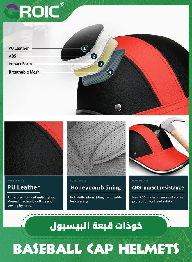 GROIC Bike Helmet for Adults, Baseball Helmets Bike Helmet, ABS Leather Cycling Safety Helmet with Adjustable Strap Urban Baseball Cap Style Bicycle Helmet for Men Women - Image 3