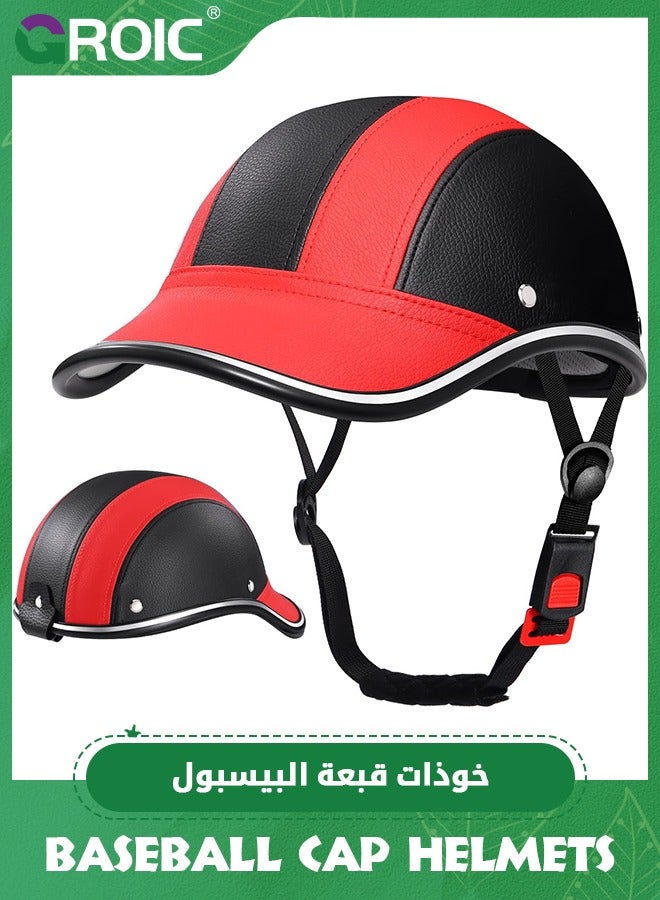 GROIC Bike Helmet for Adults, Baseball Helmets Bike Helmet, ABS Leather Cycling Safety Helmet with Adjustable Strap Urban Baseball Cap Style Bicycle Helmet for Men Women - Image 1