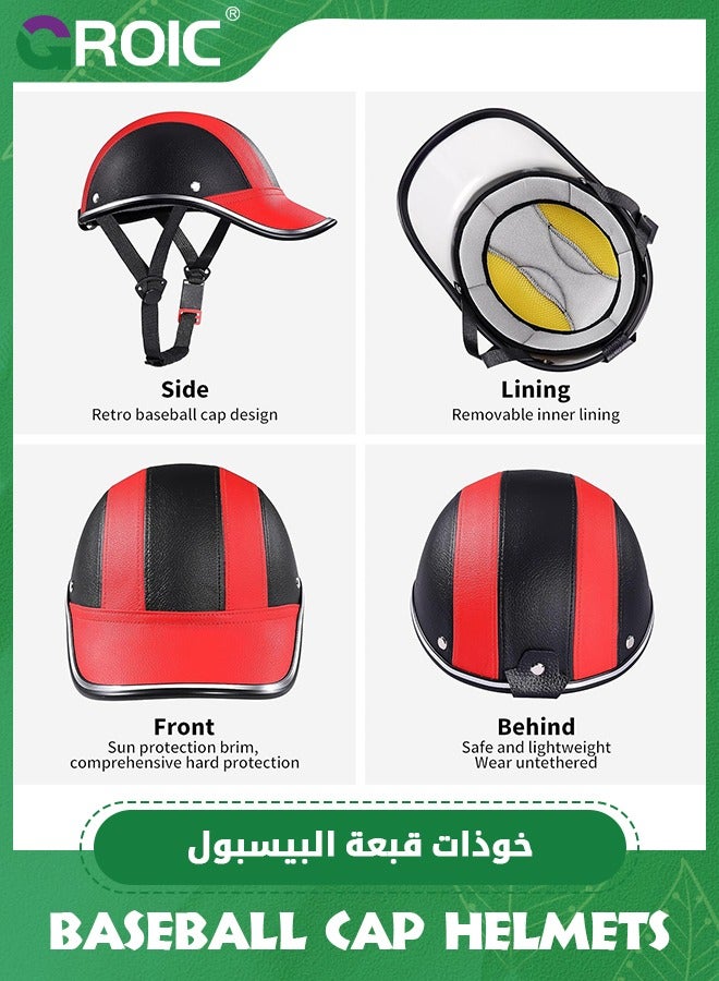 GROIC Bike Helmet for Adults, Baseball Helmets Bike Helmet, ABS Leather Cycling Safety Helmet with Adjustable Strap Urban Baseball Cap Style Bicycle Helmet for Men Women - Image 4