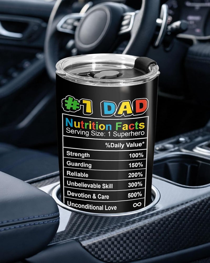 34HD Insulated Coffee Tumbler - Funny Daddio Retro Aesthetic Design - 20oz Stainless Steel Travel Mug with Lid - Fathers Day Birthday Gift for Dad, Men, Adults - Image 5