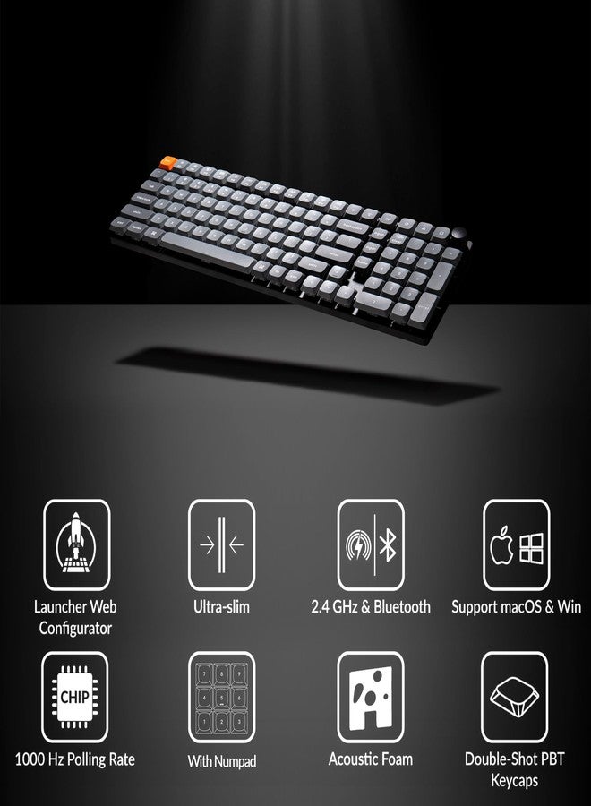 Keychron K17 Max 96% Layout QMK/Launcher Ultra-Slim Wireless/Type-C Wired Mechanical Keyboard with RGB Backlit, Low-Profile Gateron Mechanical Brown Switch Compatible with Mac Windows - Image 2