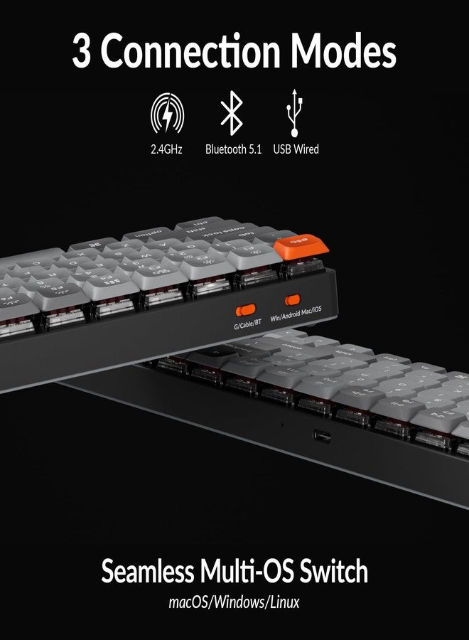 Keychron K17 Max 96% Layout QMK/Launcher Ultra-Slim Wireless/Type-C Wired Mechanical Keyboard with RGB Backlit, Low-Profile Gateron Mechanical Brown Switch Compatible with Mac Windows - Image 3