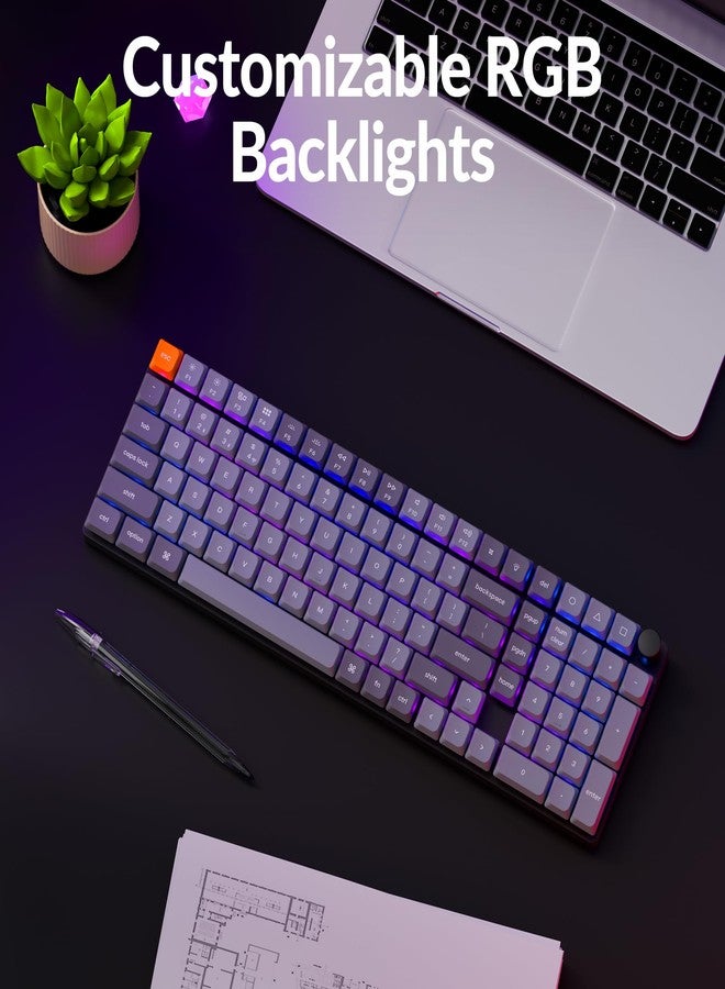 Keychron K17 Max 96% Layout QMK/Launcher Ultra-Slim Wireless/Type-C Wired Mechanical Keyboard with RGB Backlit, Low-Profile Gateron Mechanical Brown Switch Compatible with Mac Windows - Image 4
