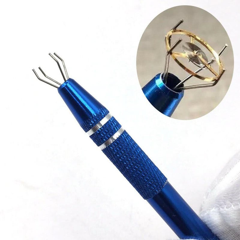JZS 2 Pcs Stainless Steel 4-Claw Pick up Tool for Small Parts Pickup, 4 Prongs Grabber for Tiny Objects in Home, Office - IC Chip, Electronic Components, Hex Nuts, Jewlery Making Accessory (Blue) - Image 5