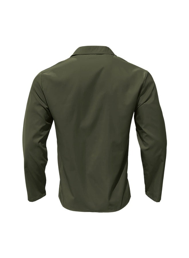 Loose Casual Long Sleeve Men's Shirt  Open Cardigan Collar Buttoned Spring Autumn Wear Comfortable Cotton Shirt  - Image 3