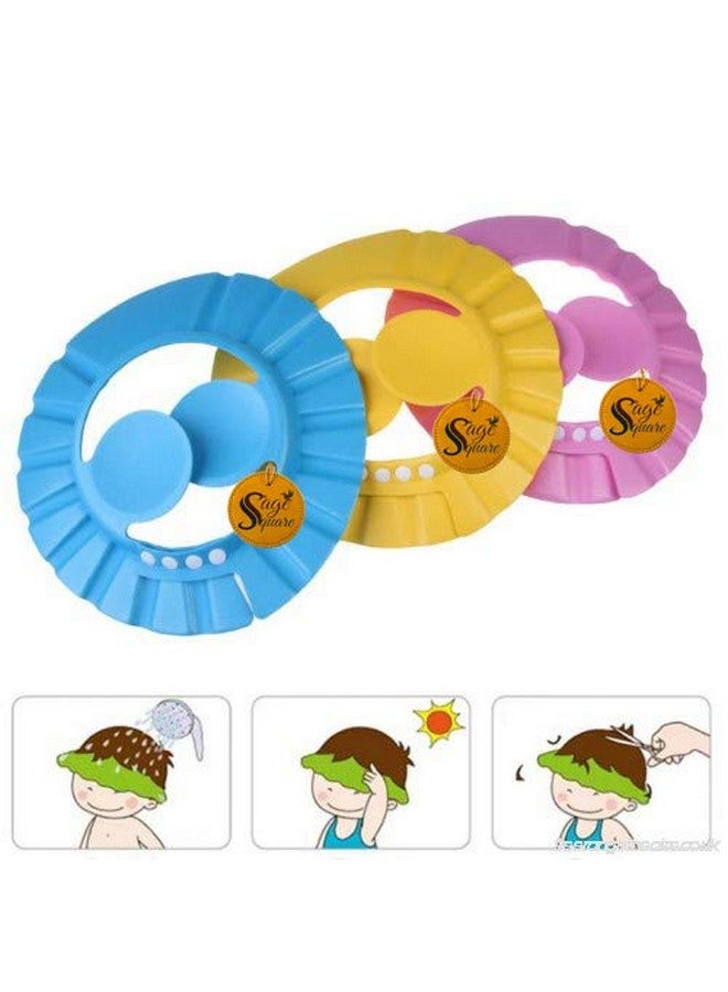 Sage Square Adjustable Ear Protector Design Safe And Soft Bathing Baby Shower Cap (Random) - Image 2