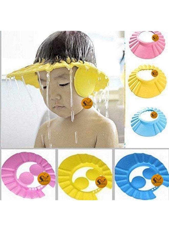 Sage Square Adjustable Ear Protector Design Safe And Soft Bathing Baby Shower Cap (Random) - Image 1