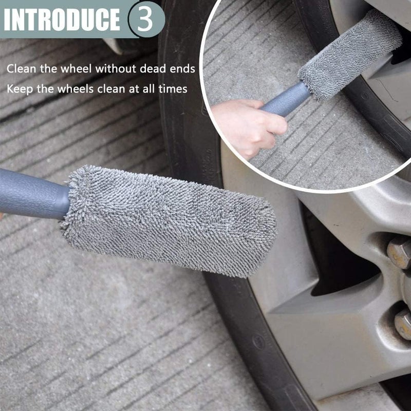Showay 3 Pack Car Wheel Cleaning Brush Kit - Wheel Brush, Tyre Brush, Rim Cleaner - Image 5