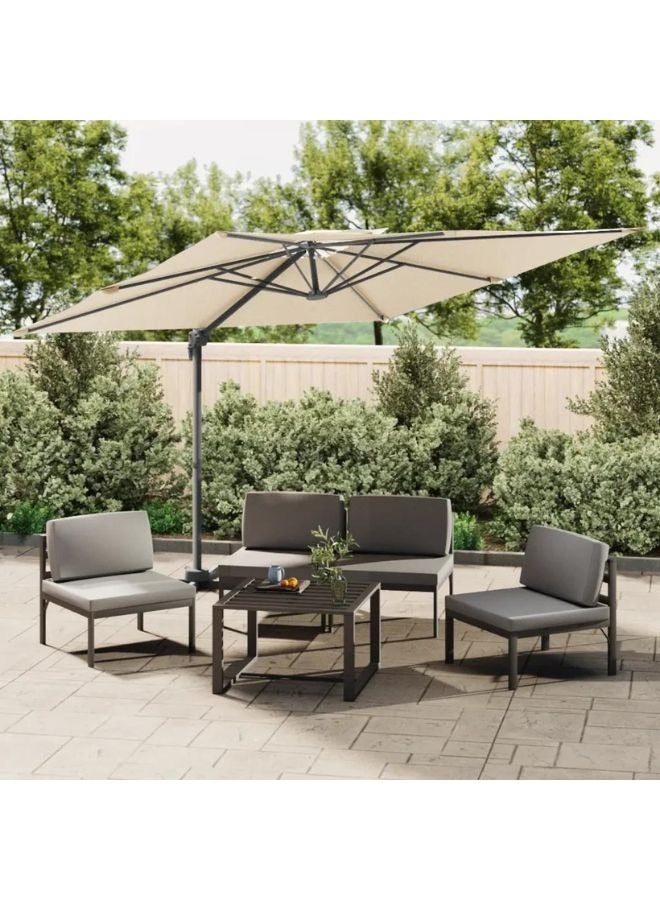 vidaxl vidaXL Double Top Cantilever Umbrella Sand White 400x300 cm  - Image 1