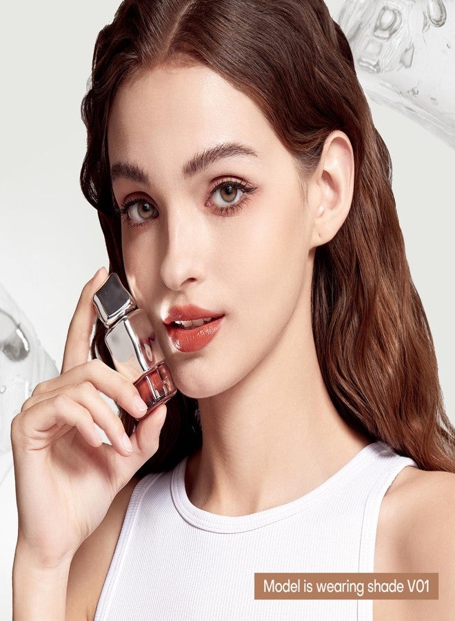 Mistine Makeup Velvet Lip Gloss Matte Lip Cream Liquid Lipstick Softening with Hyaluronic Acid Lip Tint, Non-Sticky Lightweight Lip Color V01 Sunset Afterglow 0.1 fl oz - Image 4