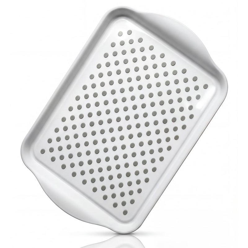 Freelance Anti Slip Serving Tray - 34 x 24 cm - White - Non-Slip Rubber Surface, Break-Resistant - Versatile Anti Skid PP Plastic Kitchen & Dining/Coffee Table Trays for Breakfast/Food/Tea - Image 5