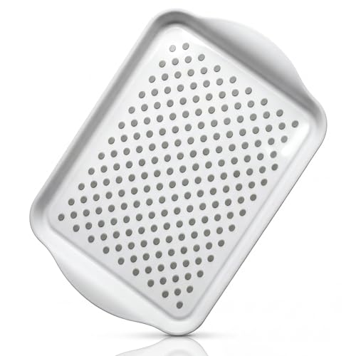 Freelance Anti Slip Serving Tray - 34 x 24 cm - White - Non-Slip Rubber Surface, Break-Resistant - Versatile Anti Skid PP Plastic Kitchen & Dining/Coffee Table Trays for Breakfast/Food/Tea - Image 1