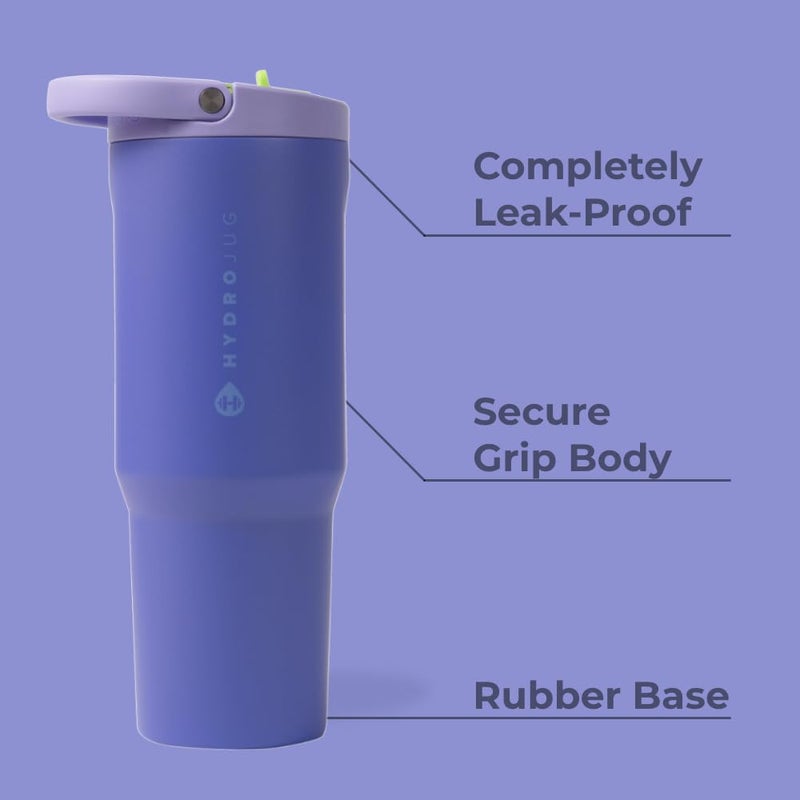 HydroJug Sport - Stainless Steel Tumbler with Straw, Vacuum Insulated, 32oz Leakproof Water Bottle, Ergonomic Design, Reusable, Dishwasher Safe, Rubber Base, Durable for Gym or Outdoors, Lime Rickey - Image 2