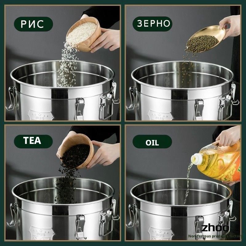 Stainless Steel Transport Bucket with Lid - Image 4