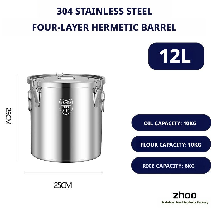 Stainless Steel Transport Bucket with Lid - Image 1