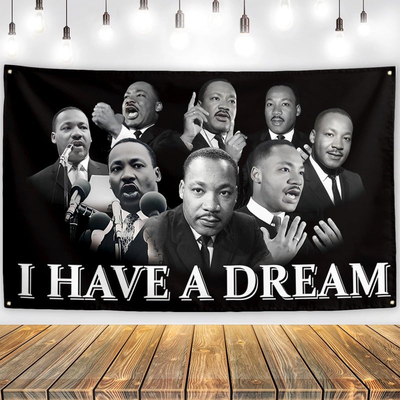 Yarcooly Martin Luther King Jr. Day Backdrop I Have A Dream Banner MLK Day Decor African American Martin Luther King Jr. Day Decorations for Home Party - Image 1