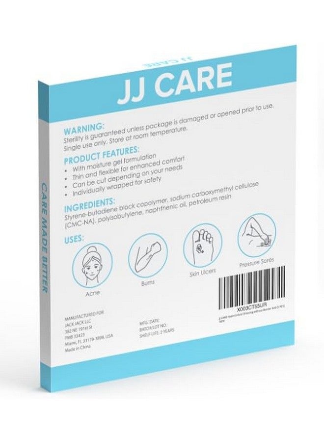 JJ CARE Hydrocolloid Dressing 6X6 [Pack 5], 0.8Mm Thick Large Hydrocolloid Bandages W/O Border, Self-Adhesive Thin Hydrocolloid Wound Dressing, Wound Care Bandages For Bedsores And Blisters - Image 2