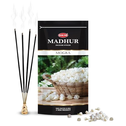 Hem Madhur Mogra Incense Sticks | Premium Agarbatti in Resealable Zip Pouch for Puja, Meditation & Home Freshness | Soothing Floral Aroma | Burns 35-40 Min | Approx. 100 Sticks | 135 gm Pack - Image 1