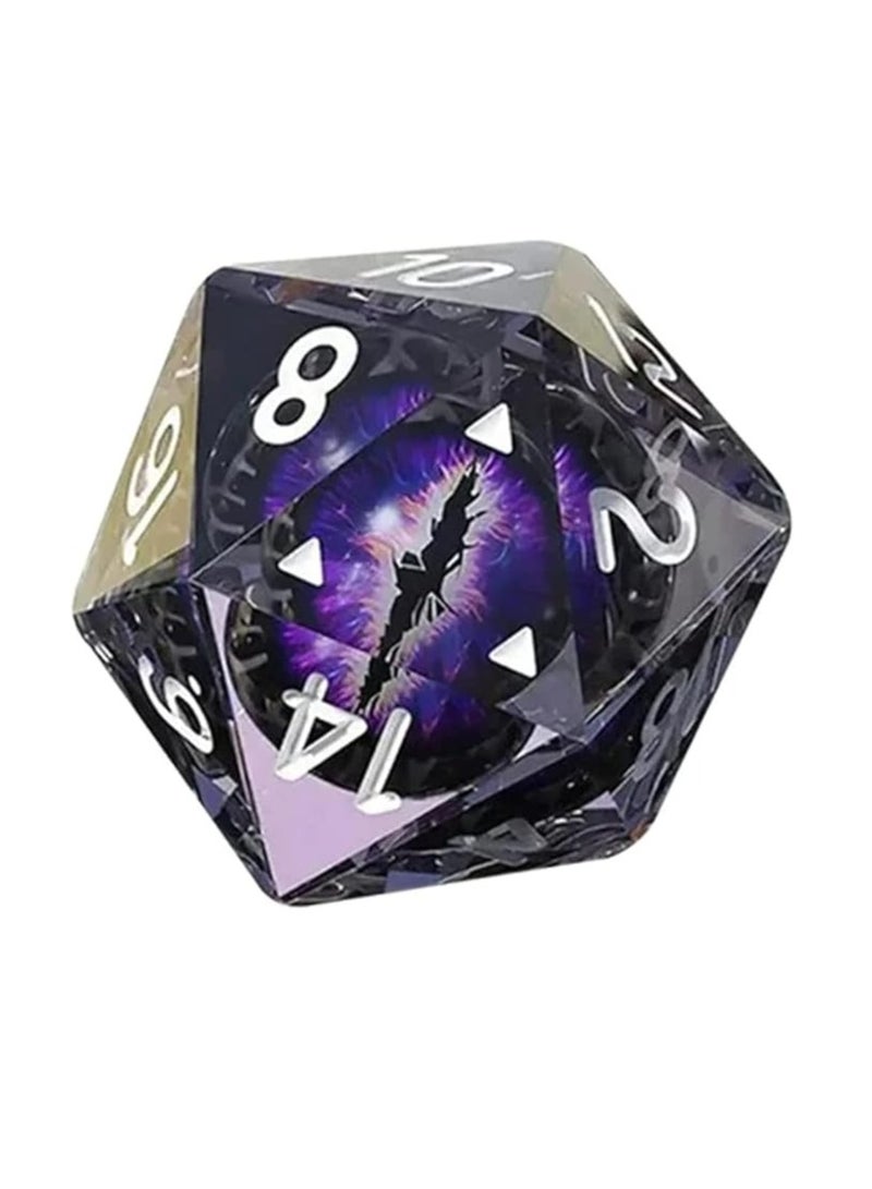 general Realistic Dragon's Eye Dice, Devil's Eye Dice, Shiny Dice Set Filled Eyeballs, Colorful Polyhedral Resin Dragon's Eye Dice Set (Purple) - Image 1