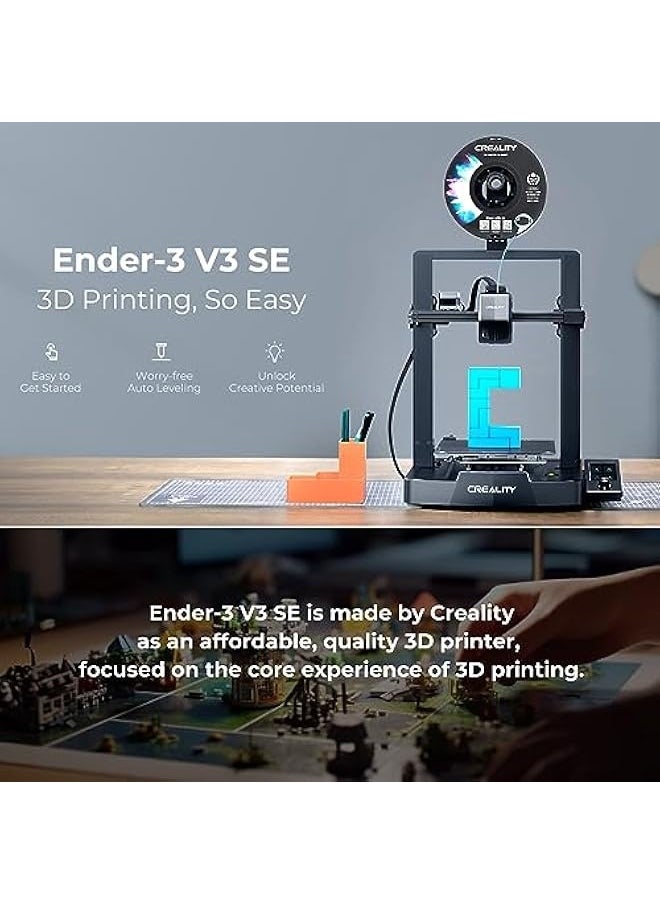 Topleo - 3D printer，Creality Ender-3 V3 SE 3D Printer with CR Touch Auto Leveling 220*220*250mm Printing Size and Sprite Direct Extruder Stable Dual Z-axis Ensuring High Print Quality with 3.2in Color Knob Scr - Image 1