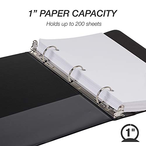 Samsill Economy 3 Ring Mini Binder, Made in The USA, 1-Inch Round Ring Binder, Holds 100 Sheets, Black, 6 Pack (MP32300) - Image 3