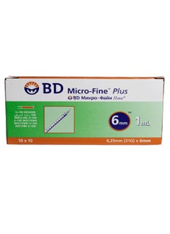 BD Micro-Fine Plus Insulin 1ml Syringe 31Gx6mm 100pcs  - Image 2