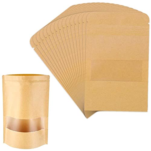 E Sko Esko Stand Up Ziplock Pouch - Reusable, Airtight Kraft Paper Storage Pouch (Brown) | 120X200 (Pack Of 25) - 12 Cm, 20 Cm - Image 5
