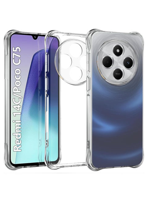 Phone Case For Xiaomi Redmi 14C 4G/ Xiaomi Poco C75 4G Crystal Clear Ultra Slim Anti Scratch Shockproof Protective TPU Back Cover