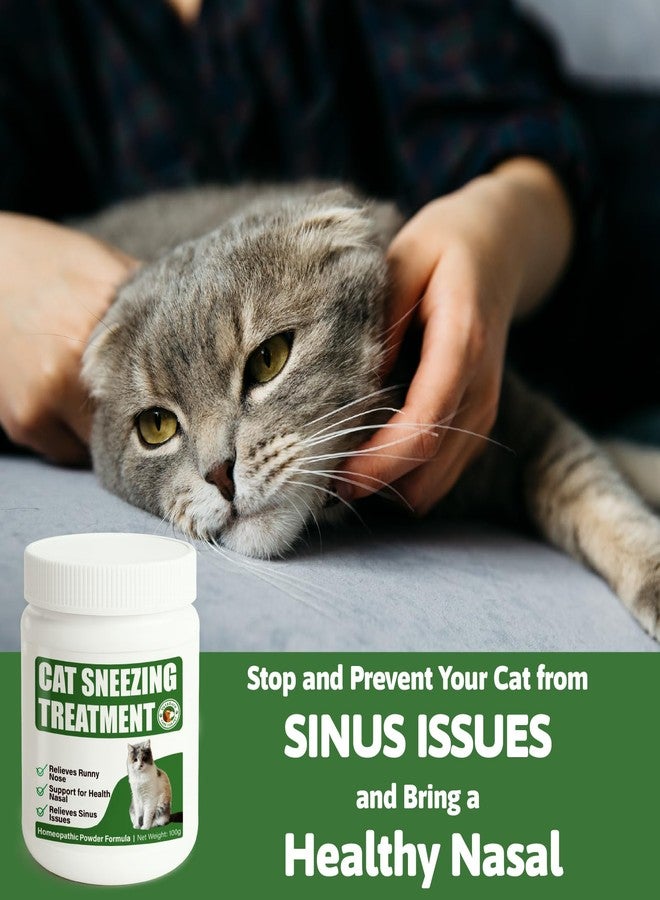 VetaSure Cat Sneezing Treatment, Feline Nasal and Sinus Supplements, Homeopathy Powder Formula, 100g - Image 2